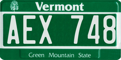 VT license plate AEX748