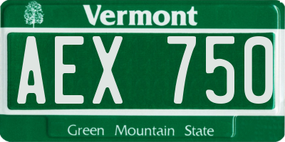 VT license plate AEX750