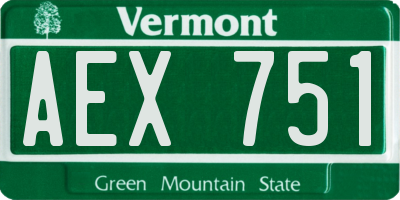 VT license plate AEX751