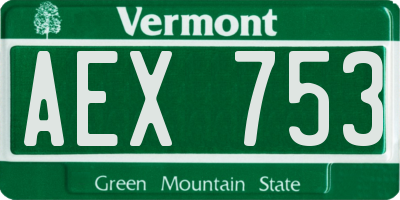 VT license plate AEX753