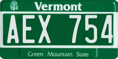 VT license plate AEX754