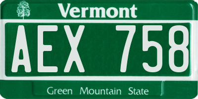 VT license plate AEX758