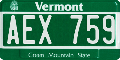 VT license plate AEX759