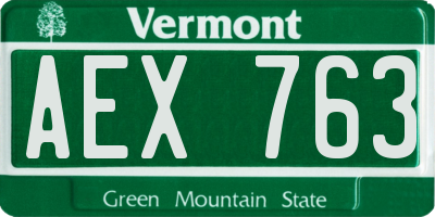 VT license plate AEX763