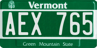 VT license plate AEX765