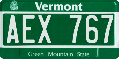 VT license plate AEX767