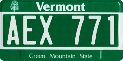 VT license plate AEX771