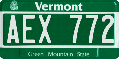 VT license plate AEX772