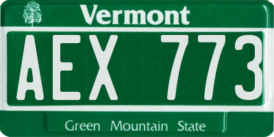VT license plate AEX773