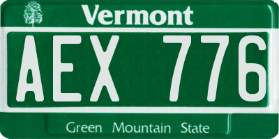 VT license plate AEX776