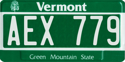 VT license plate AEX779