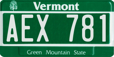VT license plate AEX781