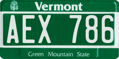 VT license plate AEX786