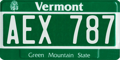 VT license plate AEX787