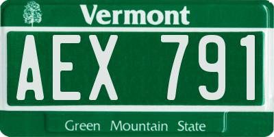 VT license plate AEX791