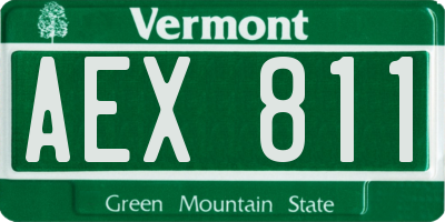 VT license plate AEX811