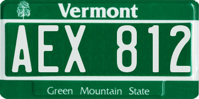 VT license plate AEX812