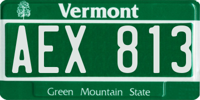 VT license plate AEX813