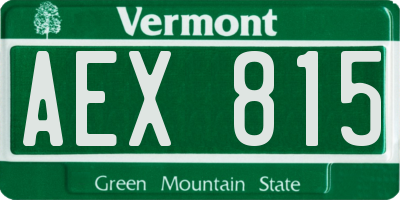 VT license plate AEX815