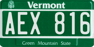 VT license plate AEX816