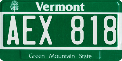 VT license plate AEX818