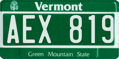 VT license plate AEX819