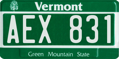 VT license plate AEX831