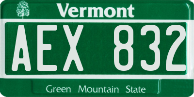 VT license plate AEX832