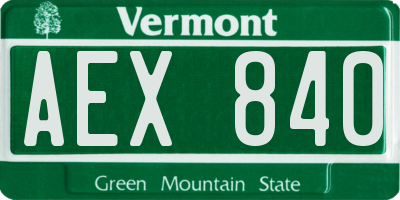 VT license plate AEX840