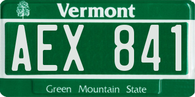 VT license plate AEX841