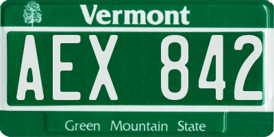 VT license plate AEX842