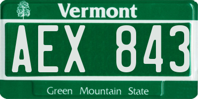 VT license plate AEX843