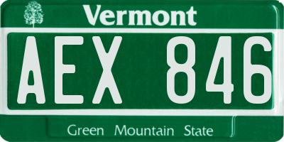 VT license plate AEX846