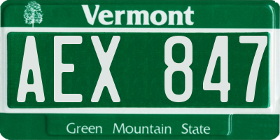 VT license plate AEX847