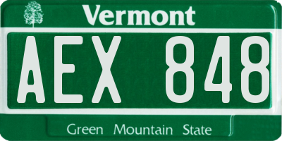 VT license plate AEX848