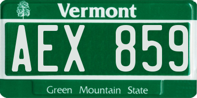 VT license plate AEX859