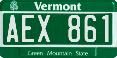 VT license plate AEX861