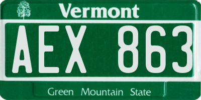 VT license plate AEX863
