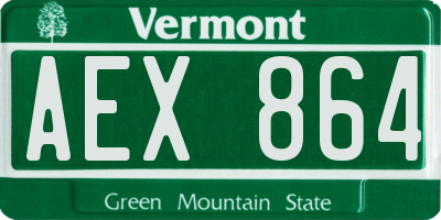VT license plate AEX864