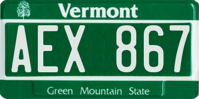 VT license plate AEX867