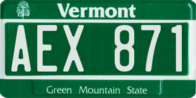 VT license plate AEX871