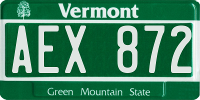VT license plate AEX872