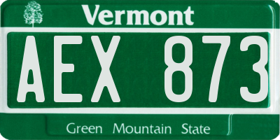 VT license plate AEX873