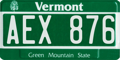 VT license plate AEX876