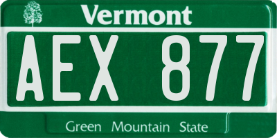 VT license plate AEX877