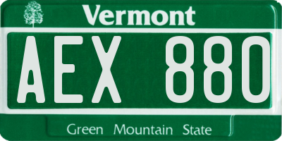 VT license plate AEX880