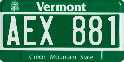 VT license plate AEX881