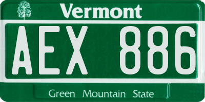 VT license plate AEX886