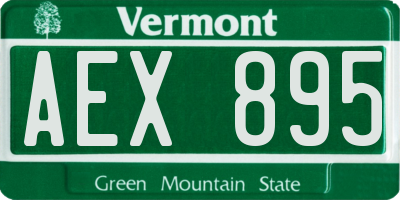 VT license plate AEX895