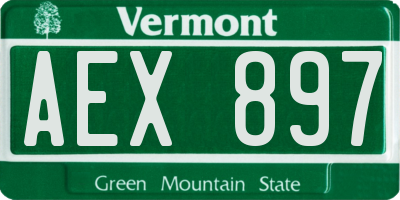 VT license plate AEX897